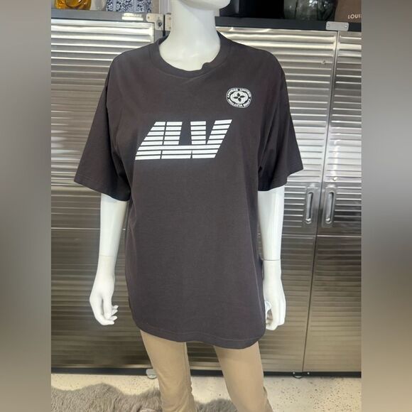 Louis Vuitton Washed Print Cotton Black T-Shirt Marque L. Vuitton Deposee - Picture 4 of 15